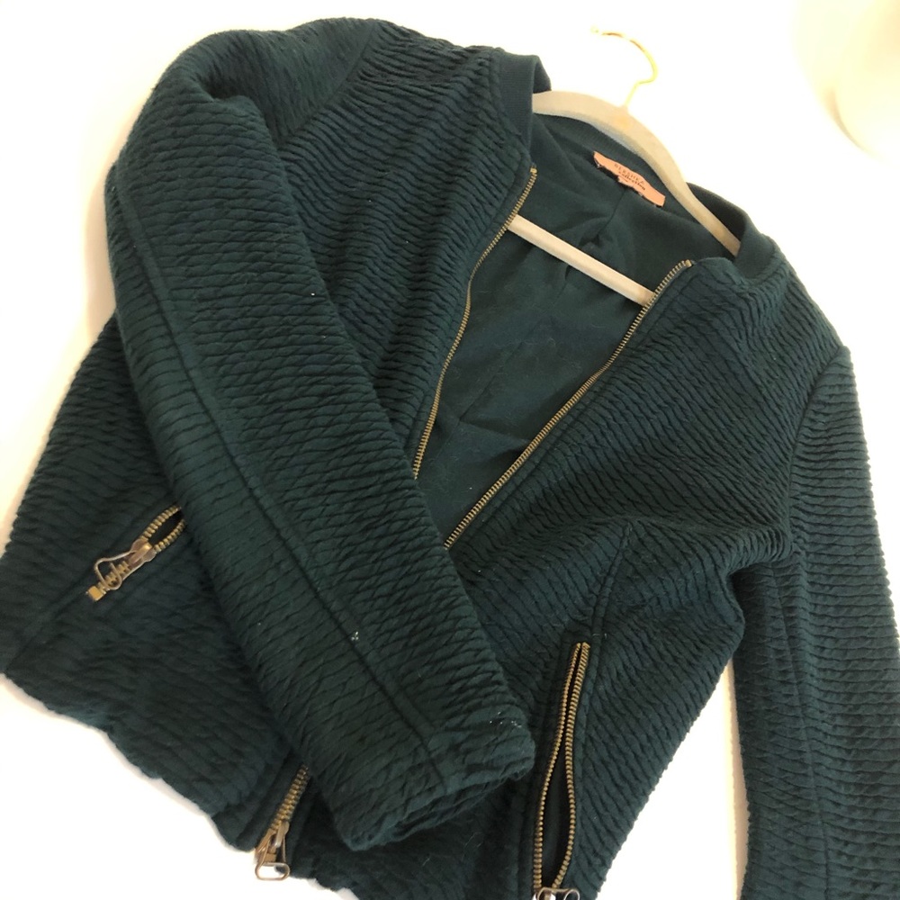 Green ribbed  blazer